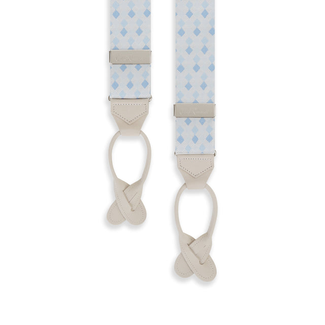 Blue and White Harlequin Silk Brace