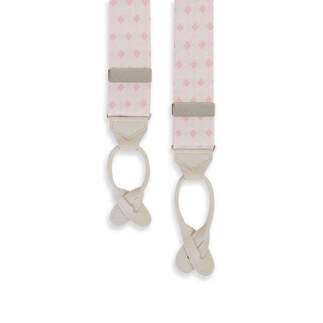 Pink and White Harlequin Silk Brace
