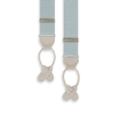 Green and White Houndstooth Silk Braces
