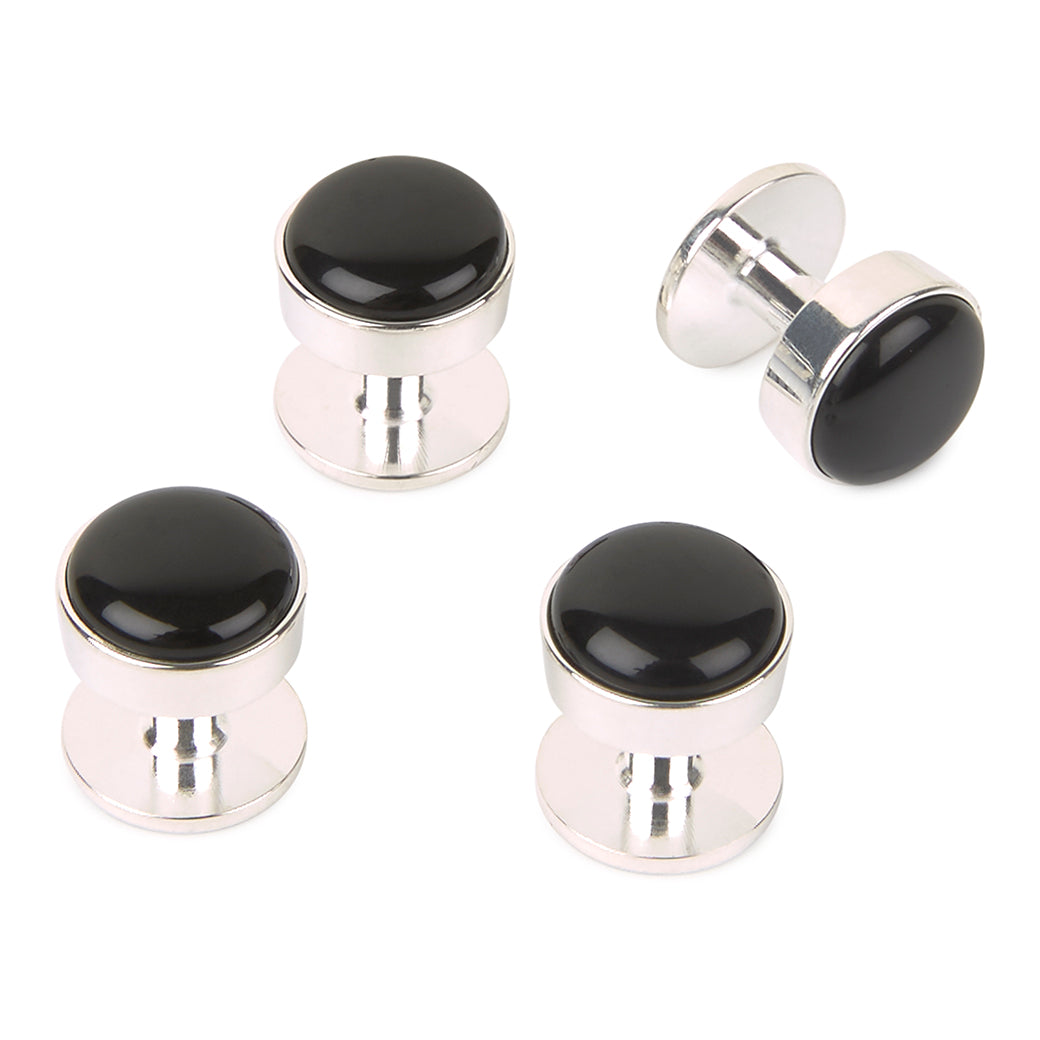 Silver and Onyx Dress Studs