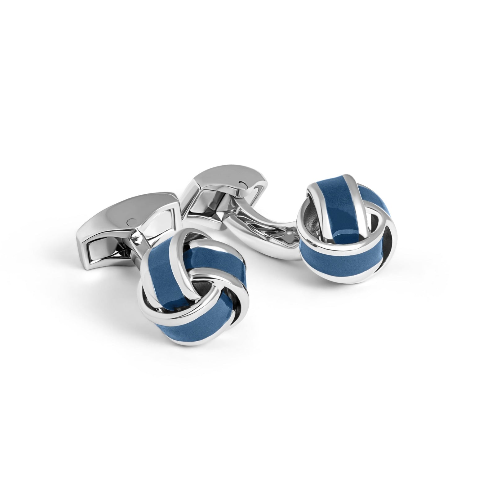 Silver And Enamel Knot Cufflink