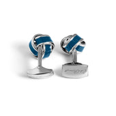 Silver And Enamel Knot Cufflink