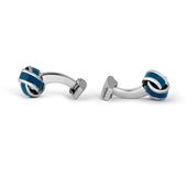 Silver And Enamel Knot Cufflink