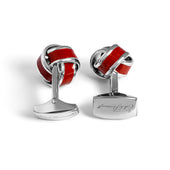 Silver And Enamel Knot Cufflink