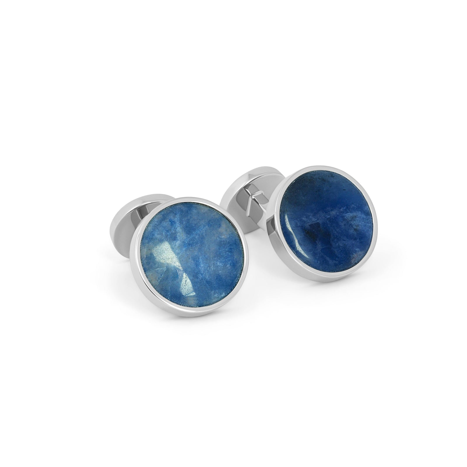 Large Sodalite And Small Mother of Pearl Reversible Cufflink