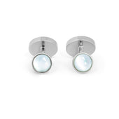 Large Sodalite And Small Mother of Pearl Reversible Cufflink
