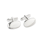 Silver oval cufflinks