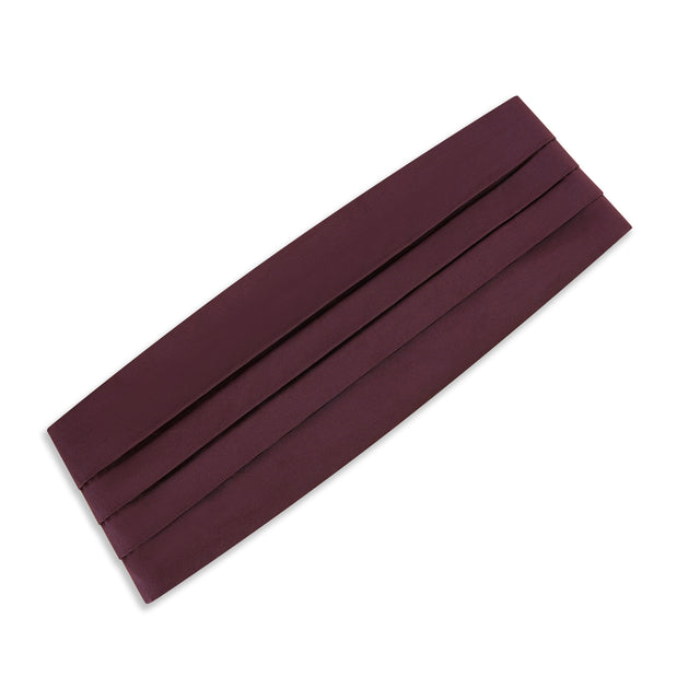 Aubergine Grosgrain Silk and Cotton Cummerbund