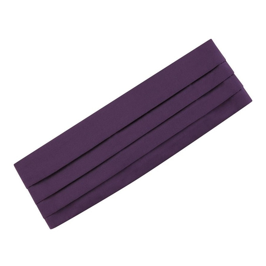 Purple Grosgrain Silk and Cotton Cummerbund