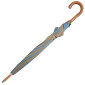 Blue and Beige Malacca Wood Handle Two Colour Panel Umbrella