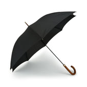 Hardwood Dark Grained Handle Black Umbrella