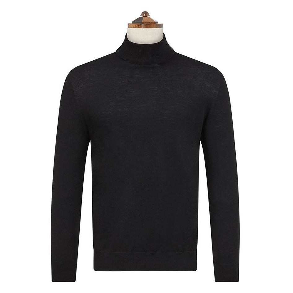 Keiran Black Roll Neck Jumper