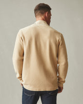 Men S French Terry Twill Cardigan Safari