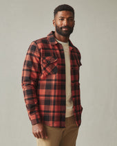 Unisex Redwood Fleece Overshirt Habanero Plaid