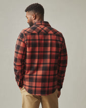 Unisex Redwood Fleece Overshirt Habanero Plaid