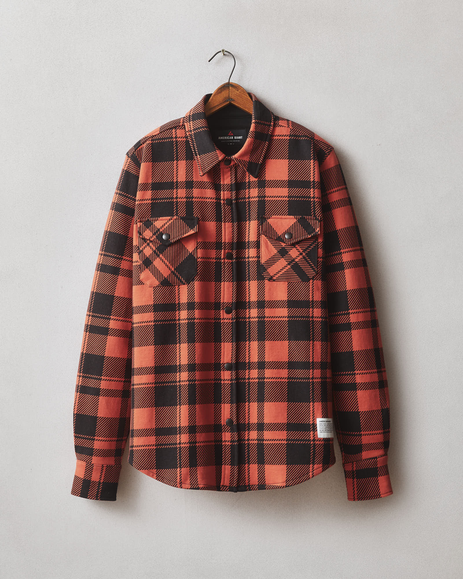 Unisex Redwood Fleece Overshirt Habanero Plaid