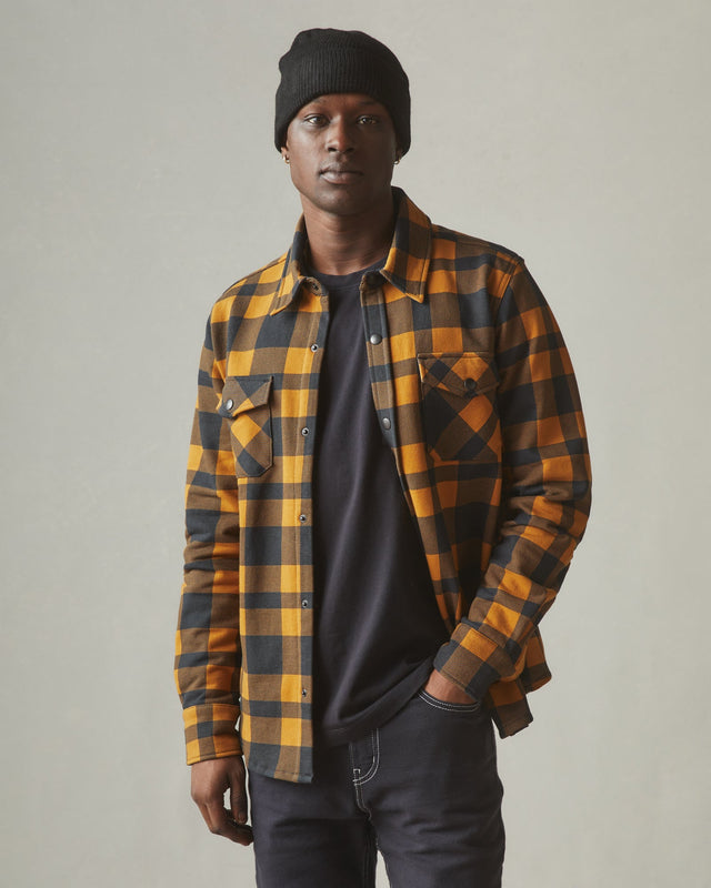Unisex Redwood Fleece Overshirt Cathay Spice Plaid