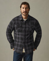 Unisex Redwood Fleece Overshirt Stealth Plaid