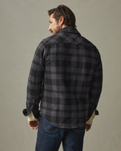 Unisex Redwood Fleece Overshirt Stealth Plaid