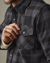 Unisex Redwood Fleece Overshirt Stealth Plaid