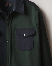 Unisex Redwood Fleece Overshirt Green Navy
