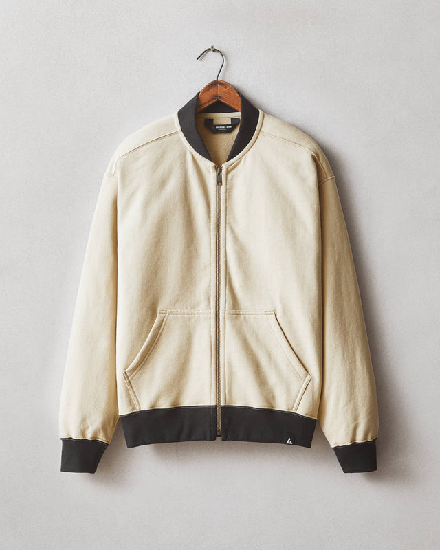 Men's Fleece Bomber Jacket - Khaki