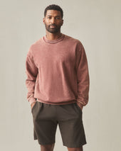 Unisex American Vintage Crew Sweatshirt - Mineral Wash Russet Brown