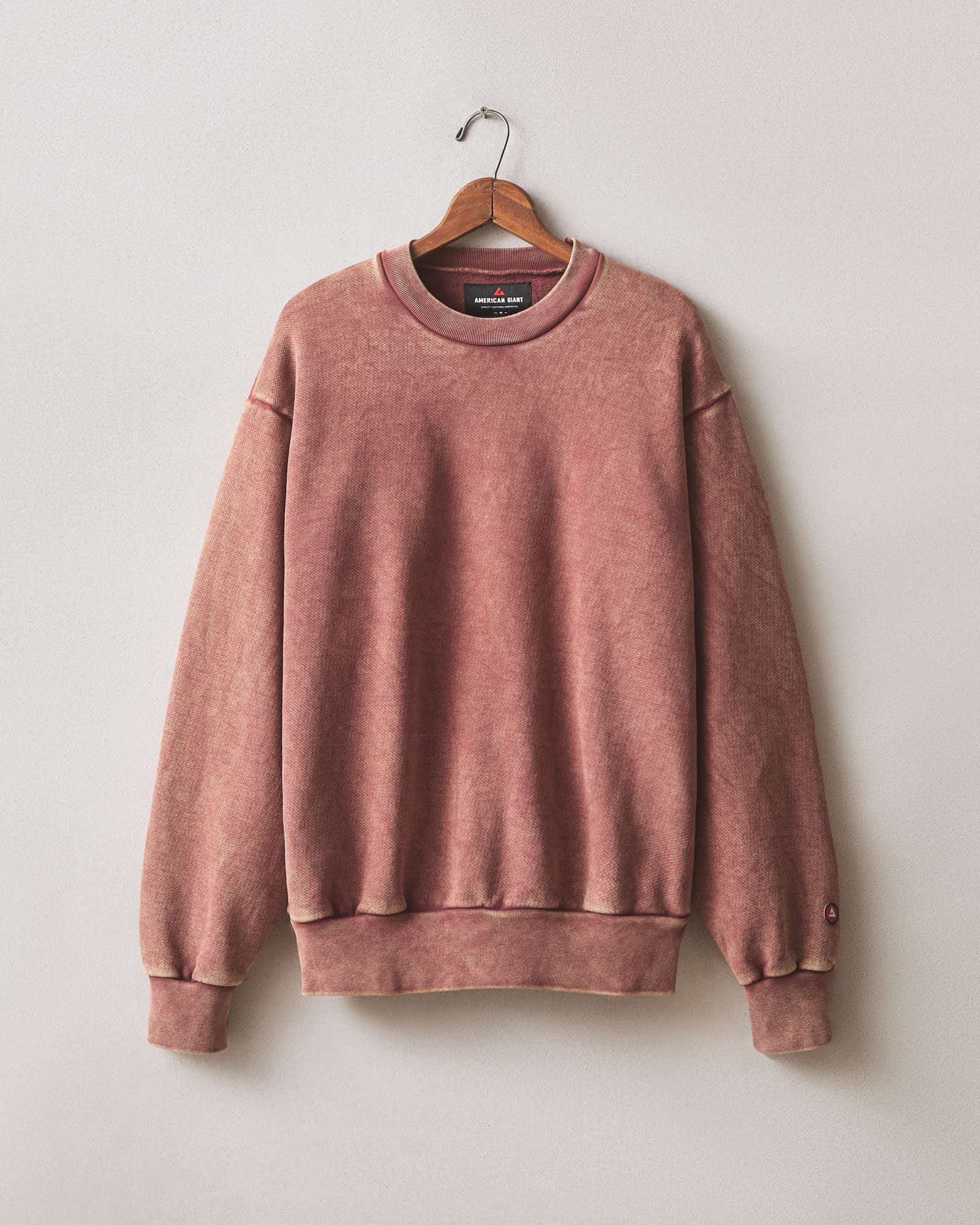 Unisex American Vintage Crew Sweatshirt Mineral Wash Russet Brown