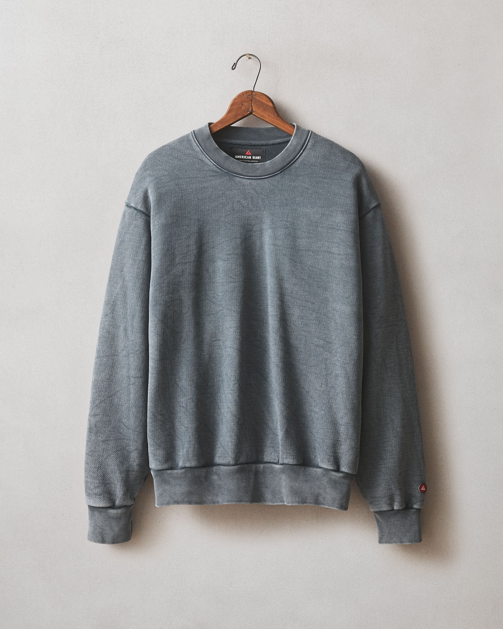 Unisex American Vintage Crew Sweatshirt Mineral Wash Metropolitan Grey