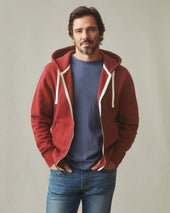 Men S Midweight Full Zip Red Ochre