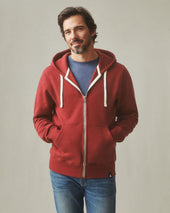 Men S Midweight Full Zip Red Ochre