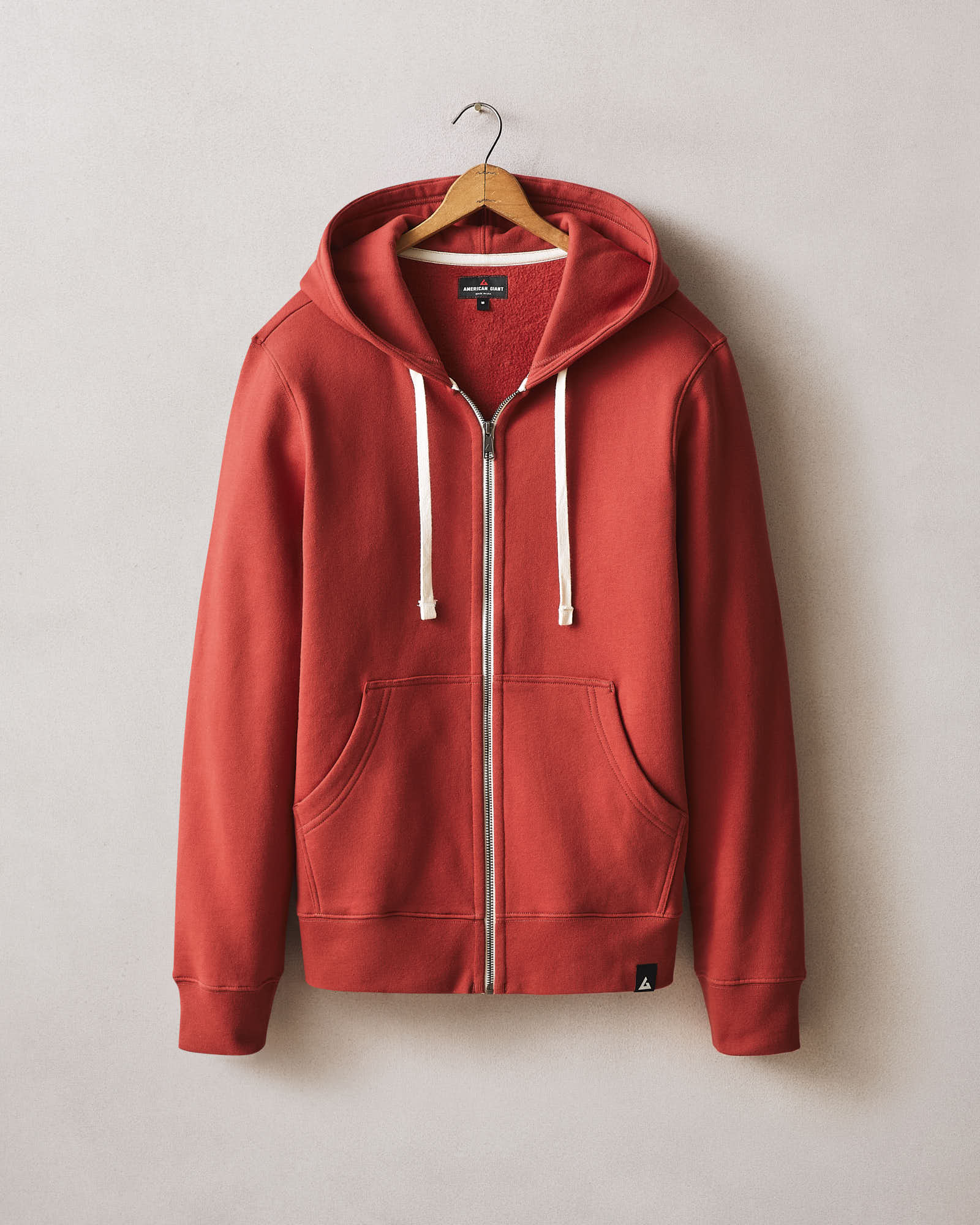 Men S Midweight Full Zip Red Ochre