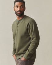 Men's Midweight Snap Henley - Deep Olive