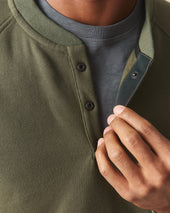 Men's Midweight Snap Henley - Deep Olive