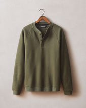 Men's Midweight Snap Henley - Deep Olive