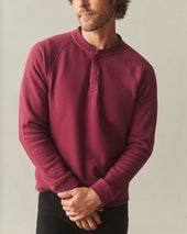 Men's Midweight Snap Henley - Pomegranate
