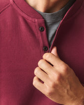 Men's Midweight Snap Henley - Pomegranate