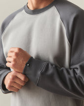 Men S Colorblock Midweight Crewneck Sharkskin Dark Charcoal