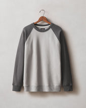 Men S Colorblock Midweight Crewneck Sharkskin Dark Charcoal