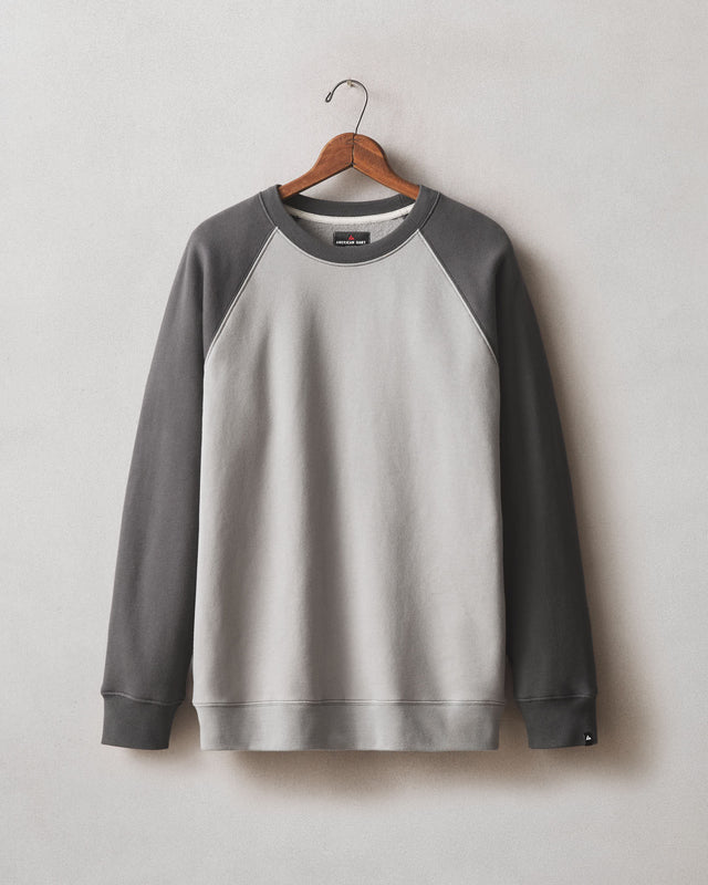 Men S Colorblock Midweight Crewneck Sharkskin Dark Charcoal