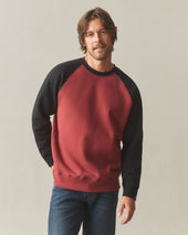 Men S Colorblock Midweight Crewneck Spiced Apple