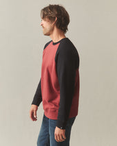 Men S Colorblock Midweight Crewneck Spiced Apple