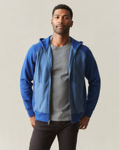 Men S Raglan Colorblock Midweight Full Zip Dark Estate Blue