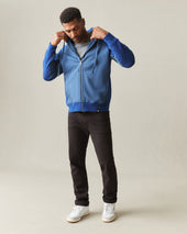 Men S Raglan Colorblock Midweight Full Zip Dark Estate Blue