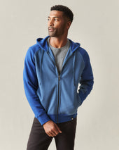 Men S Raglan Colorblock Midweight Full Zip Dark Estate Blue