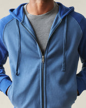 Men S Raglan Colorblock Midweight Full Zip Dark Estate Blue