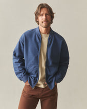 Men's Fleece Bomber Jacket - Marine Navy