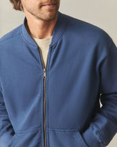 Men's Fleece Bomber Jacket - Marine Navy
