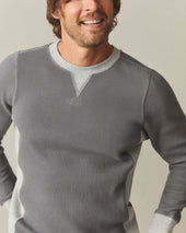 Men S Colorblock Summit Waffle Long Sleeve Crew Lava Heather Grey