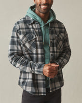 Unisex Redwood Fleece Overshirt Silent Storm Plaid